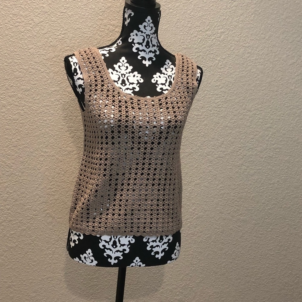 Chan Luu Crochet Sleeveless Tank Mint Cond Medium - Picture 3 of 7